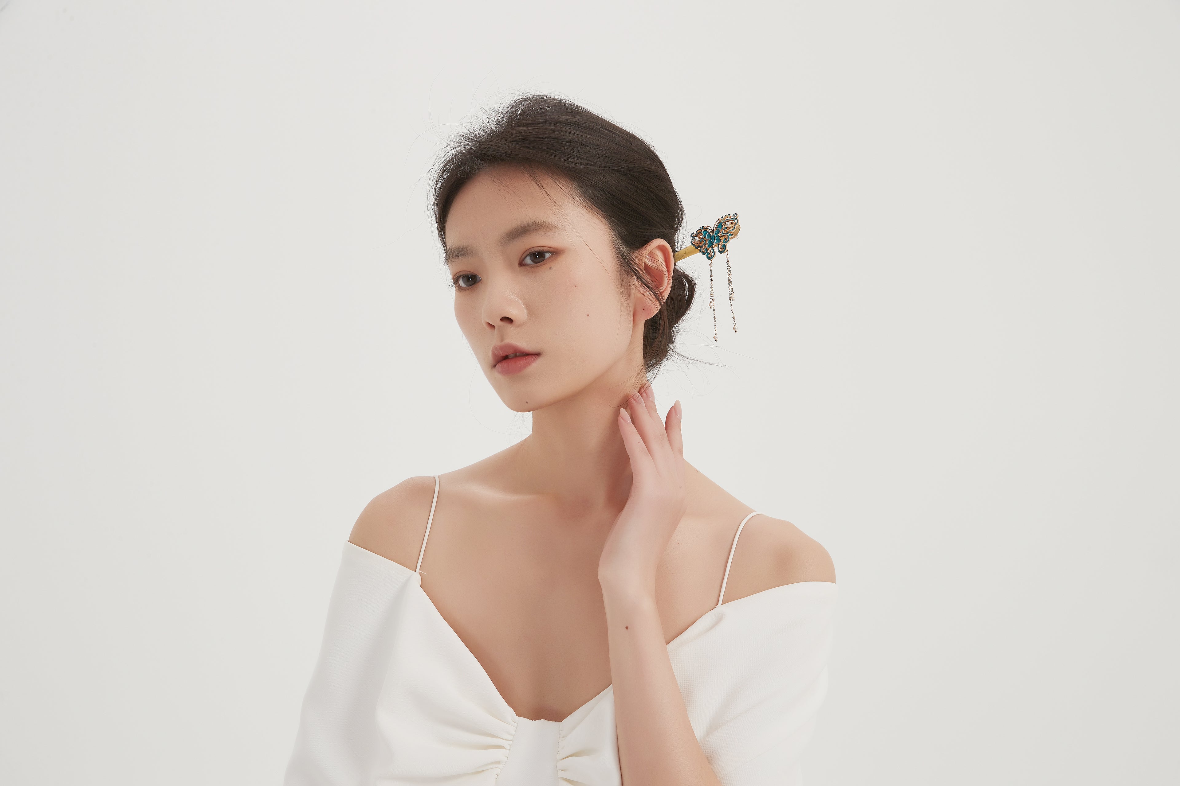 【pianpian】Cold enamel handmade horn hairpin