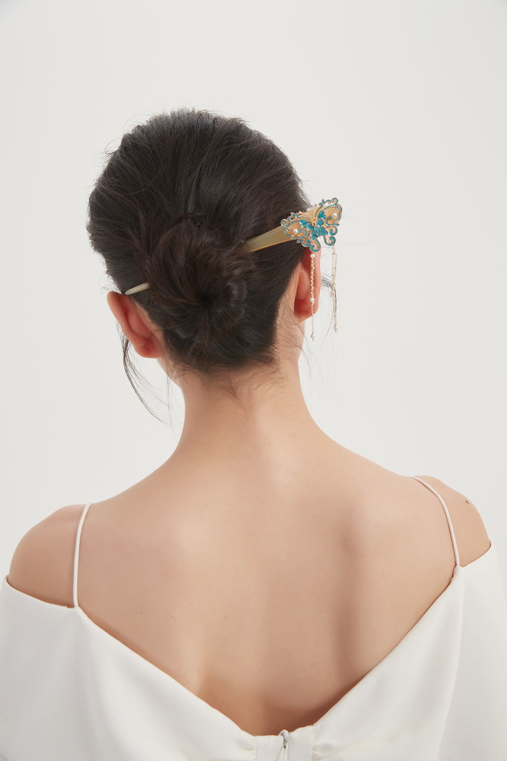 【pianpian】Cold enamel handmade horn hairpin